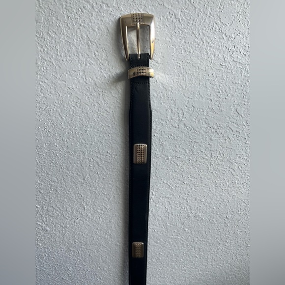 Onyx by Brighton Mens Western Style Belt Black With Silver Size 44 - Picture 6 of 6